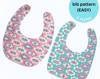 Baby bib pattern, Bib sewing pattern, Baby sewing pattern, Baby pattern, Easy baby pattern, Baby shower gift (S128)