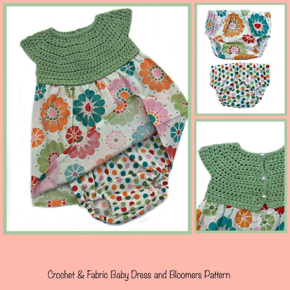 crochet and fabric baby dress pattern