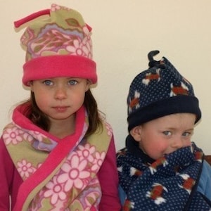 Fleece muts patroon, sjaal patroon, fleece patroon, naaipatroon, baby muts patroon naaien, muts naaipatroon (S103)