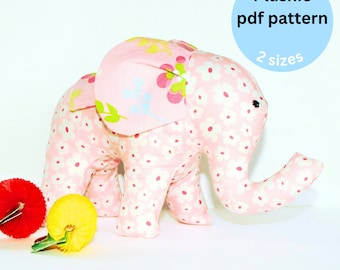 Elephant Plush Sewing Pattern: 'Mimi' Soft Toy (PDF Pattern)