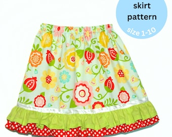 Ruffle Skirt Sewing Pattern: Girls & Toddler Sizes 1-10 (PDF Pattern)