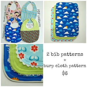 Baby naaipatronen, Baby Burp Cloth patroon, Baby patronen, Pdf patroon, Slab patronen (S114+S115)