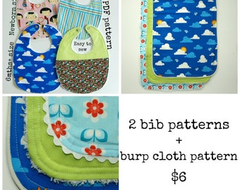 Babylätzchen & Spucktuch Schnittmuster: 2 Größen, 3 Styles (PDF-Muster)