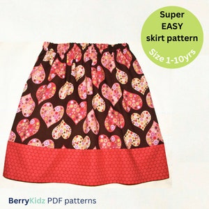 Patron de jupe pour fille, Patron de jupe tourbillonnante, Patron de couture de jupe, Patron de jupe facile, Patron pour tout-petits, Patron PDF (S102)