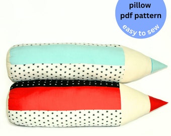 Decorative pillow pattern, Softie pattern, Pencil pillow sewing pattern, Kids pillow pattern (S129)