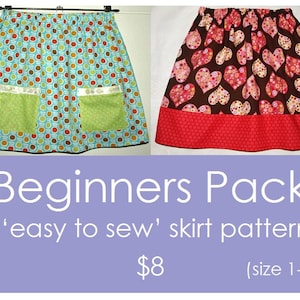 Skirt sewing patterns, Easy sewing patterns, Skirt patterns, Girls pattern, 2 &#39;Easy to Sew&#39; skirt patterns (size 1-10)