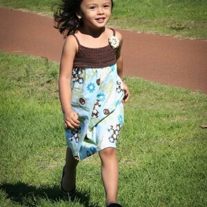 Vestido de crochê com corpete para meninas: Costura de verão, tamanhos 1 a 7 anos (padrão em PDF)