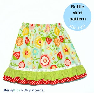 Twirl skirt pattern, Girls skirt pattern, pdf sewing pattern, Infant skirt pattern, Easy sewing pattern (S110)