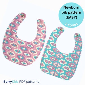 Newborn bib pattern (S128), Baby pattern, Baby bibs, Baby patterns sewing, Bib sewing pattern, Infant bib pattern