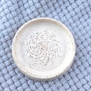 Handmade Ceramic Garlic Grater with Herb Stripper