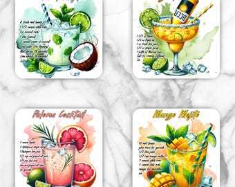 Cocktail Coaster Sublimation Transfer Sheet: 4" Square - Ready to Press