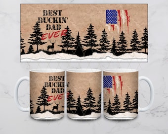 Buckin Dad Sublimation Transfer Sheet 15oz Mug-Ready to Press (NOT DIGITAL)-Cup Not Included