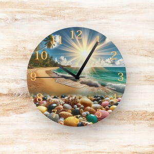 12" Clock Face Sublimation Transfer Sheet: Sunny Beach-Ready to Press Transfer