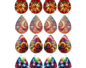 Teardrop Earring2 Sublimation Transfer Sheet: 2.5" 16pcs (4 Pair)
