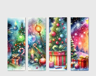 Christmas Scenes Bookmark Sublimation Transfer Sheet - 4 Designs