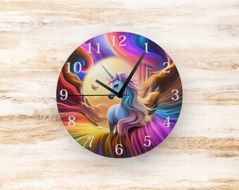 12" Clock Face Sublimation Transfer Sheet: Unicorn-Ready to Press Transfer