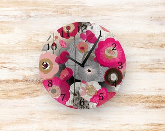 12" Clock Face Sublimation Transfer Sheet: Poppies-Ready to Press Transfer