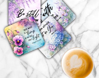 Faith Sublimation Transfer Sheet: 4" Square Coaster Prints-Not A Digital File