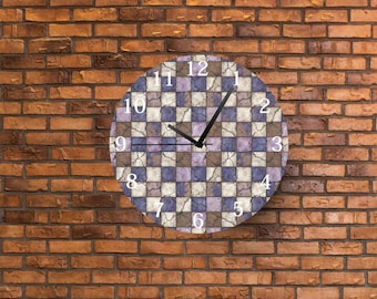 Purple Checker Clock Face Sublimation Transfer Sheet: Ready to Press Printout- Multiple Sizes Available