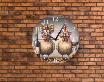 Wine O' Clock Face Sublimation Transfer Sheet: Ready to Press Printout- Multiple Sizes Available