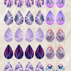 Teardrop Earring Sublimation Transfer Sheet: 1.7"x 1.1" 30pcs (7 Pair)