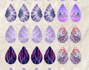 Teardrop Earring Sublimation Transfer Sheet: 1.7"x 1.1" 30pcs (7 Pair)