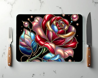 Arkusz do sublimacji „Red Rose”: deska do krojenia – gotowy do druku