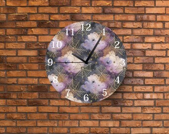 Cloudy Spider Webs Clock Face Sublimation Transfer: Ready to Press Print (Multiple Sizes)