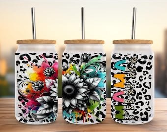 Cheetah Flower 16oz Cup Sublimation Transfer Sheet (9.5"x4.75")-NOT DIGITAL