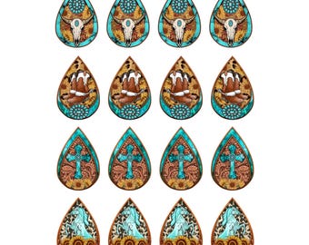 Teardrop Earring4 Sublimation Transfer Sheet: 2.5" 16pcs (4 Pair)