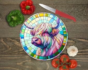 12" Round Cutting Board Sublimation Transfer Sheet: Stained Glass Design-Ready to Press