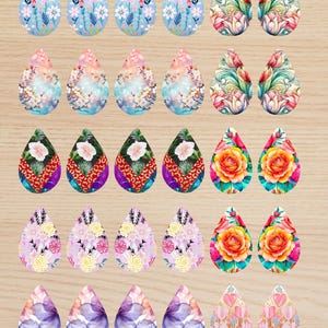 Teardrop Earring Sublimation Transfer Sheet: 1.7"x 1.1" 30pcs (7 Pair)