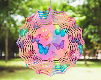 Butterflies Spinner Sublimation Sheet: Ready to Press Heat Transfer Garden Spinner