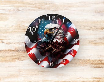 Lámina de transferencia por sublimación con esfera de reloj de 12": American Eagle - Lista para usar