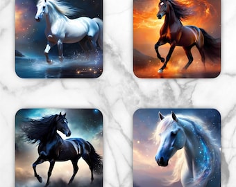 Wild Horses Sublimation Transfer Sheet: 4" Square Coaster Prints