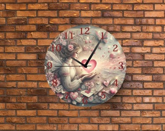 Fairy Heart Clock Face Sublimation Transfer Sheet: Ready to Press Printout- Multiple Sizes Available