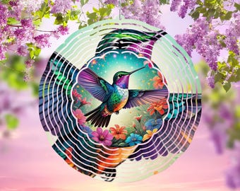 Hummingbird Spinner Sublimation Sheet: Ready to Press Heat Transfer Garden Spinner