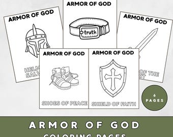 Armor of God Coloring Pages | Christian Printable for Kids | Ephesians 6 Bible Study Activity | Homeschool Bible Curriculum