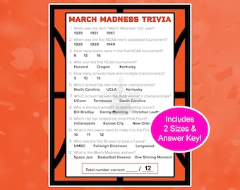 Juego de preguntas y respuestas sobre el March Madness: Fiesta para ver partidos de baloncesto de la NCAA (Descarga digital)