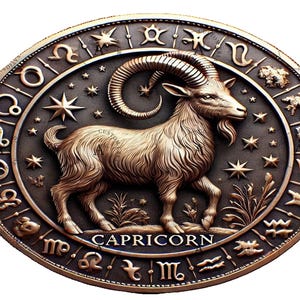 Steinbock 3D Tiefe Karte für Lasergravur | Graustufen Herausforderung Münzdesign | Faserlaserfertig | Detailreiche Münze Gravur Vorlage
