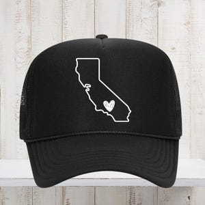 California Love Fernlasterhut, Los Angeles Herz Hut, Kalifornien Karte inspiriert, Strandhut