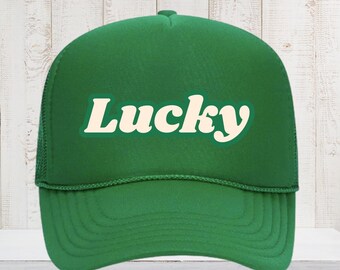Lucky Foam Trucker Hat, Womens Beach Hat, California Vibes Snapback Hat, Summer Beach Hat, Girls Adjustable Foam Trucker Hat, Gift Idea
