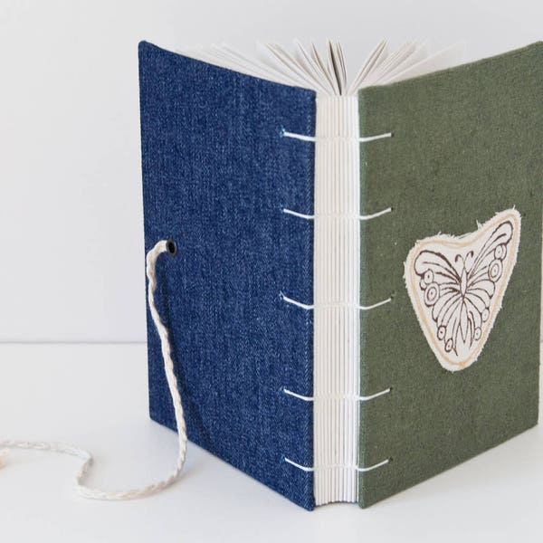 Butterfly Journal - A6 Notebook Journal with 144 Blank Pages Coptic Binding - Great Gift for Her