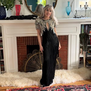 vintage black tie dress Vintage Black Tie Sequin Dress  Rizzo's
