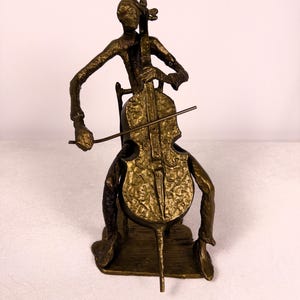 Bronze Cello Player Sculpture - Etsy