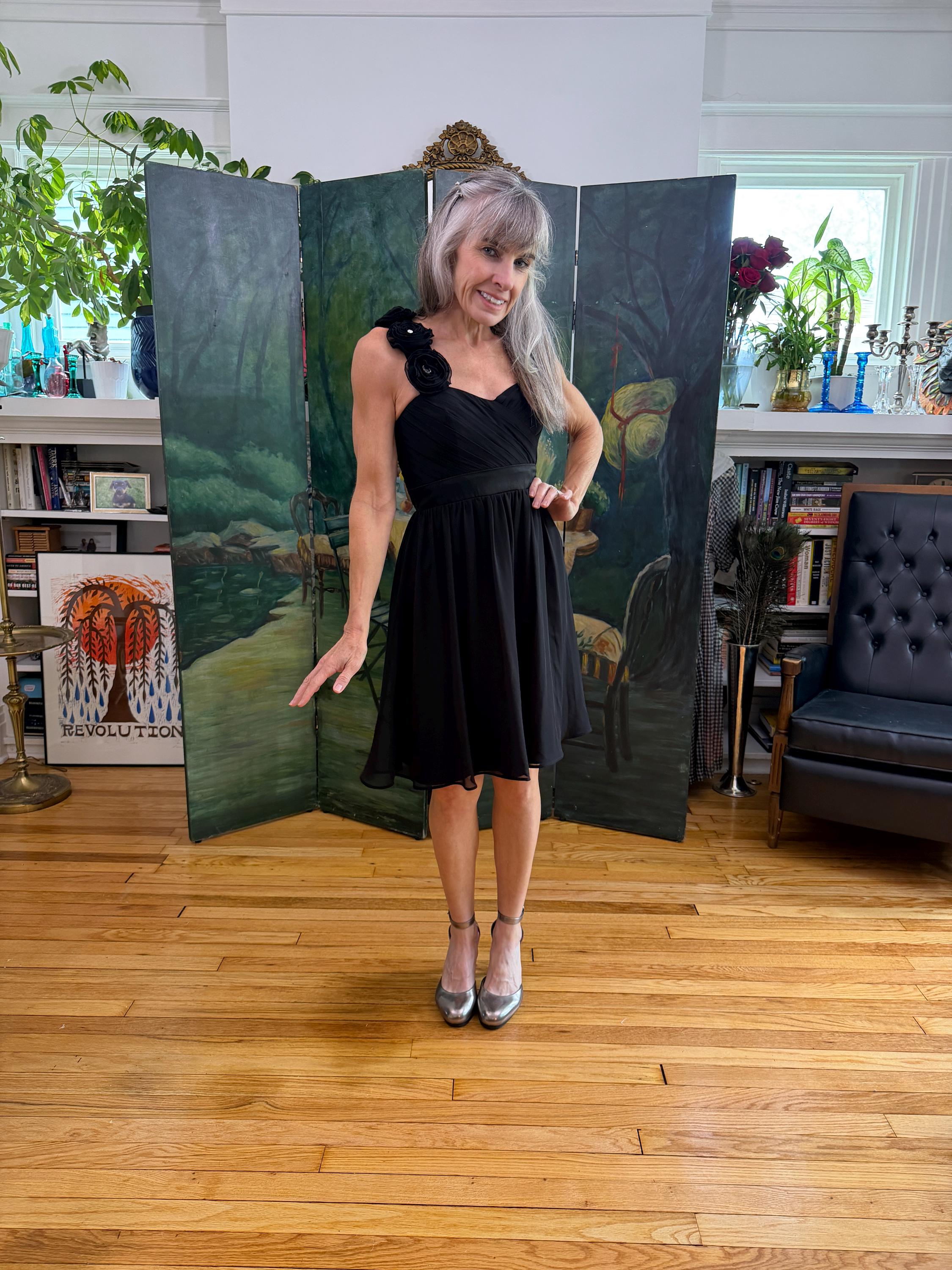 90s style cocktail dress Linen A-Line Dress