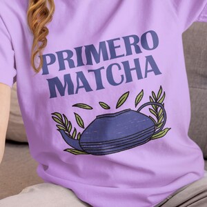 Primero Matcha T-Shirt | Vintage-Inspired Matcha Lover Gift | Retro Tea Shirt | Matcha Green Tea Aesthetic Tee Orchid