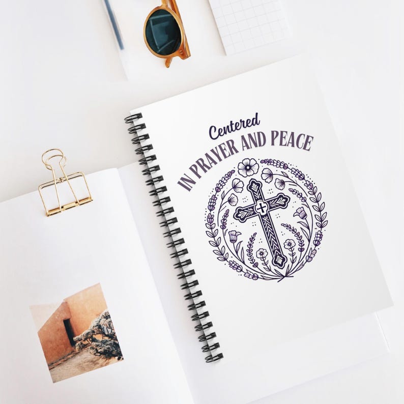 Zentrierendes Gebet Spiralblock – Christliches Meditation Journal | Kontemplatives Gebet Notizbuch | Auf Glauben basierendes Journaling Geschenk Bild 4