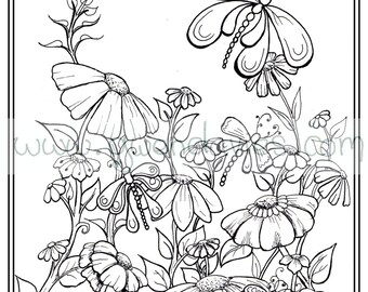 Adult Colouring In PDF Download Garden Henna Zen Mandalas Flower Anti Stress Mindfulness Flowers