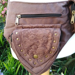 Brown Pixie Money pocket belt bum bag festival goth fairy vegan fair trade larp